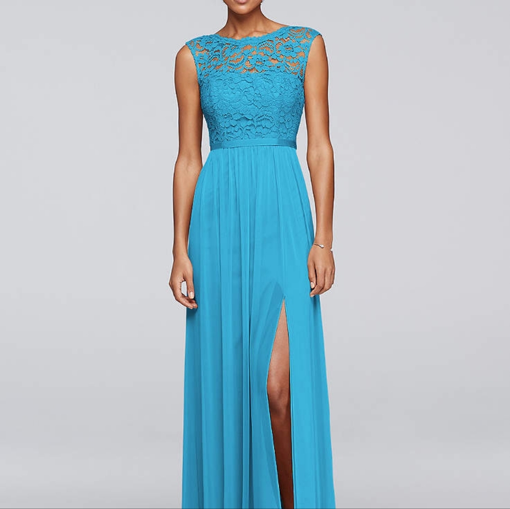 Lace bridesmaids dress in Malibu (David's Bridal)